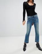 Blank Nyc Kick Flare Cropped Jeans - Blue