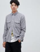 Asos Design Cord Overshirt In Gray - Gray
