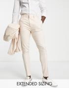 Asos Design Wedding Skinny Suit Pants With Micro Texture In Stone-neutral