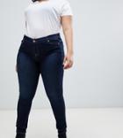 Oasis Curve Skinny Jeans In Dark Wash - Blue
