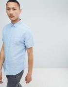 Burton Menswear Short Sleeve Linen Shirt In Blue - Blue