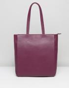 Jaeger Icon Leather Tote Bag - Purple