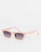 Topshop Slim Cateye Sunglasses In Pink