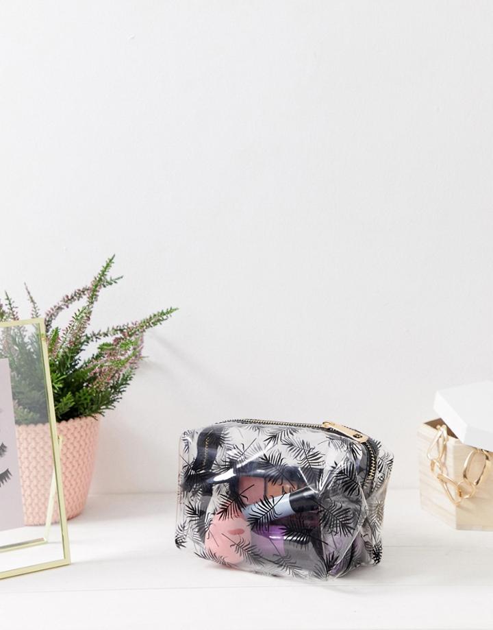 Yoki Fashion Square Bag With Black Leaf Print - Black
