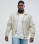 Brave Soul Plus Summer Lined Harrington Jacket - Stone