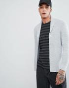 Bershka Open Cardigan In Light Gray - Gray