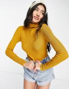 Lipsy Roll Neck Sweater In Mustard-yellow