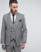 Rudie Super Skinny Gray Check Suit Jacket - Gray