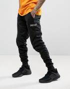 Night Addict Tally Rouched Joggers In Slim Fit - Black