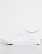 Office Features Lace Up Sneakers In White