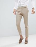 Moss London Skinny Wedding Suit Pants In Latte - Tan