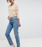 Asos Design Tall Recycled Florence Authentic Straight Leg Jeans In Light Stonewash Blue - Blue