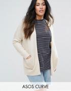 Asos Curve Ultimate Chunky Knit Cardigan - Beige