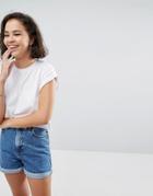 Asos Cropped T-shirt In Boyfriend Fit - White