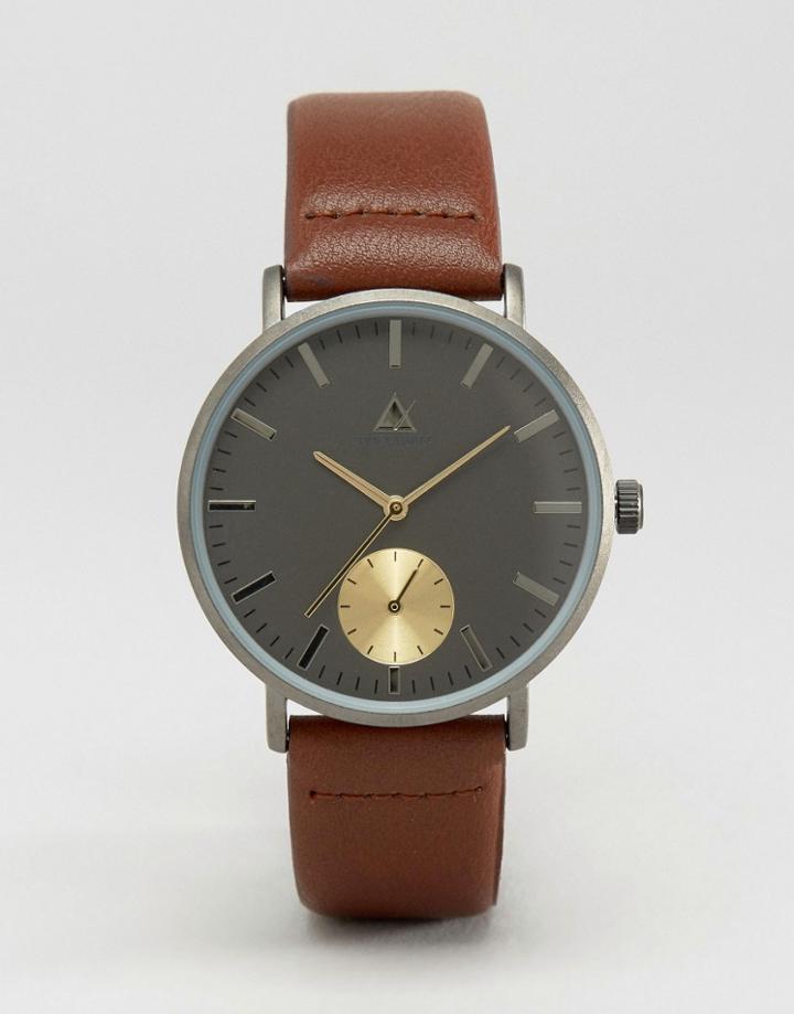 Asos Watch In Gray With Gold Faux Sub Dial - Gray