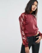 Ivyrevel Sweat With Embellished Puff Sleeves - Red