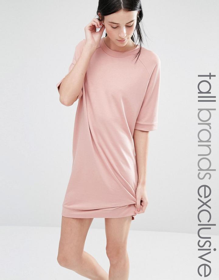 One Day Tall Half Sleeve Sweat Dress - Blush