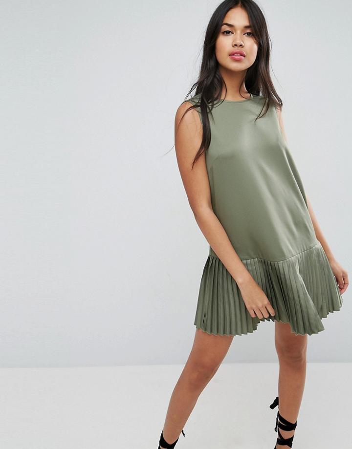 Asos Pleat Hem Mini Dress - Multi