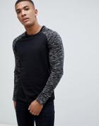 Brave Soul Long Sleeve Crew Neck Top - Black