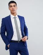 Esprit Slim Fit Suit Jacket In Royal Blue - Blue