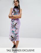 Jaded London Tall Column High Neck Printed Bee Midi Dress - Multi