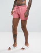 Rose London Swim Shorts In Pink With Logo - Pink