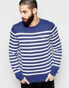 Farah Sweater With Breton Stripe Regular Fit - Navy