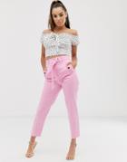 Asos Design Utility Slim Pants - Pink