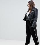 Asos Curve Tapered Pants With Contrast Bind - Black