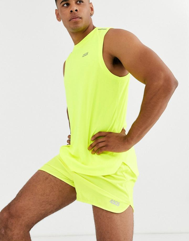 Asos 4505 Icon Running Shorts In Short Length In Neon Yellow