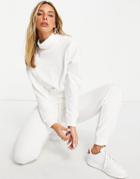Lindex Exclusive Karen Cotton Fleece Turtle Neck Lounge Sweatshirt In Off White