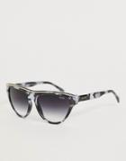 Quay Australia Flight Risk Round Sunglasses In Tort-brown