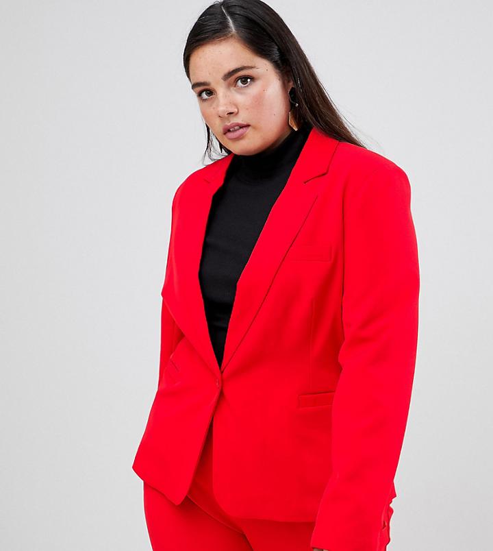 Unique 21 Hero Tailored Single Button Blazer - Red