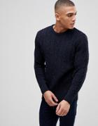 Kronstadt Cable Knit Sweater - Navy