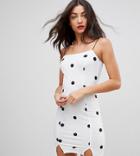 Asos Tall Cami Square Neck Polka Dot Mini Dress - Multi