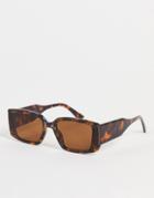 Madein Chunky Tortoise Print Sunglasses-brown