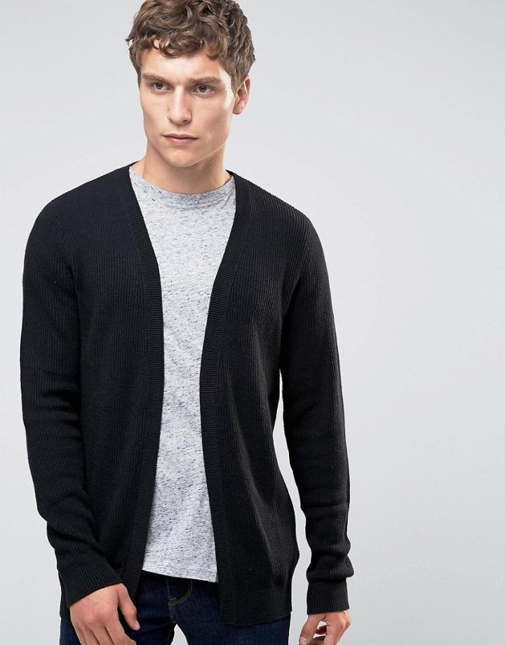 Selected Homme Open Drape Cardigan - Gray