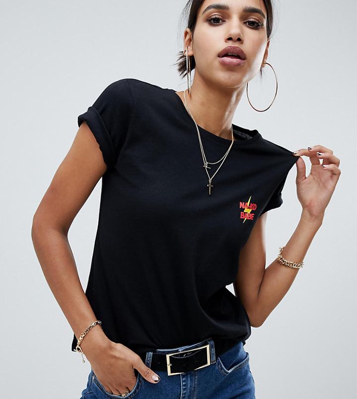 Na-kd Lightning Bolt Logo T-shirt In Black - Black