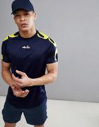 Ellesse Tennis T-shirt With Oversized Sleeve Logo In Navy - Navy