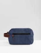 Stradivarius Toiletry Bag In Denim - Navy