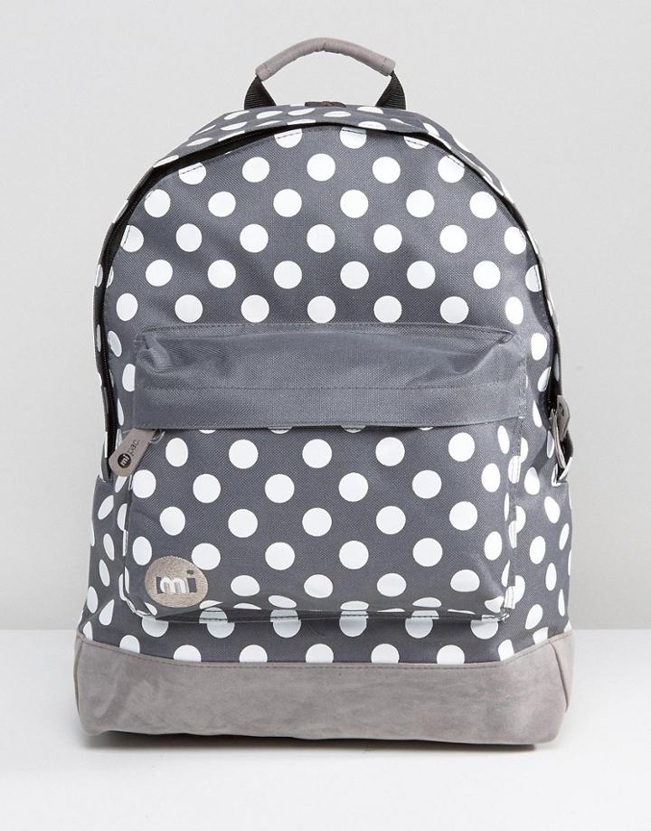 Mi Pac White Polka Backpack - Gray