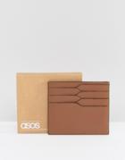Asos Leather Card Holder In Black And Tan - Black