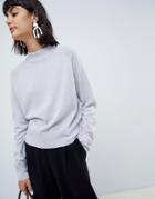 Asos White 100% Cashmere Sweater With Turtleneck - Gray