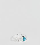Asos Design Sterling Silver Ring With Eye Stone Detail - Silver