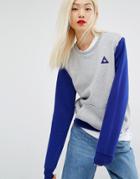 Le Coq Sportif Color Block Crew Sweatshirt - Blue