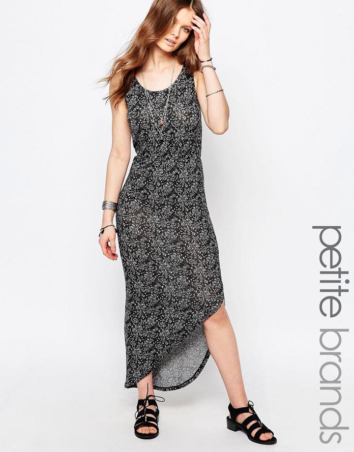Noisy May Petite Asymmetric Maxi Dress - Gray Melange