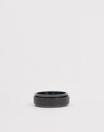 Seven London Black Band Ring - Black