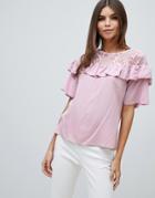 Closet Frill Lace Detailed Blouse - Pink