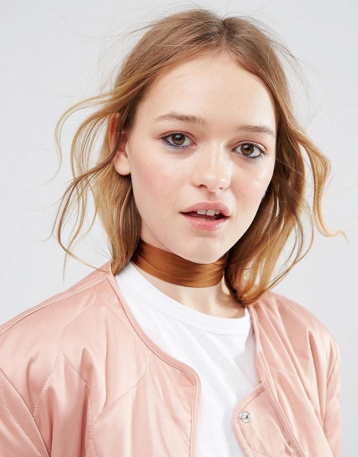 Asos Choker Neck Tie & Headscarf - Brown