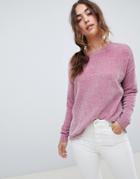 Vero Moda Chenille Knitted Sweater - Pink